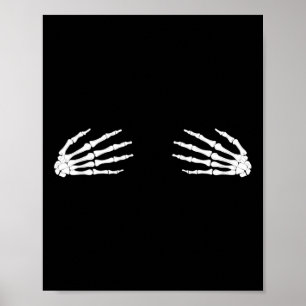 Thanksgiving Halloween Fall Scary Skeleton Skull H Poster