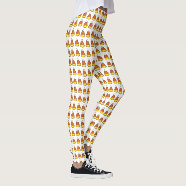 Thanksgiving Halloween Trick or Treat Candy Corn Leggings (Right)