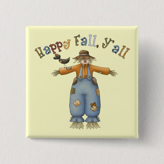 Thanksgiving Happy Fall Square Button (Front)