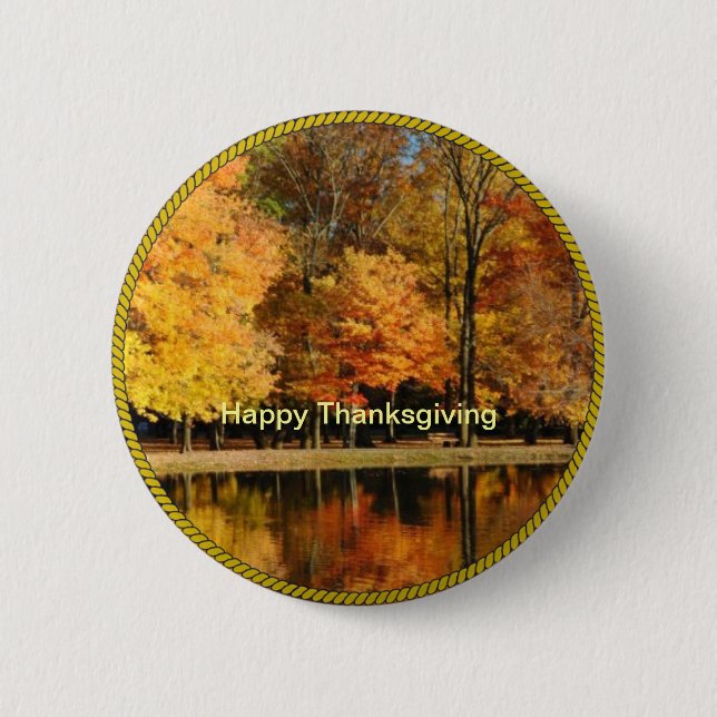 THANKSGIVING: Happy Thanksgiving Button/Lapel Pin (Front)