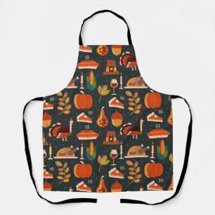 Thanksgiving Happy Turkey Day pattern gift Apron