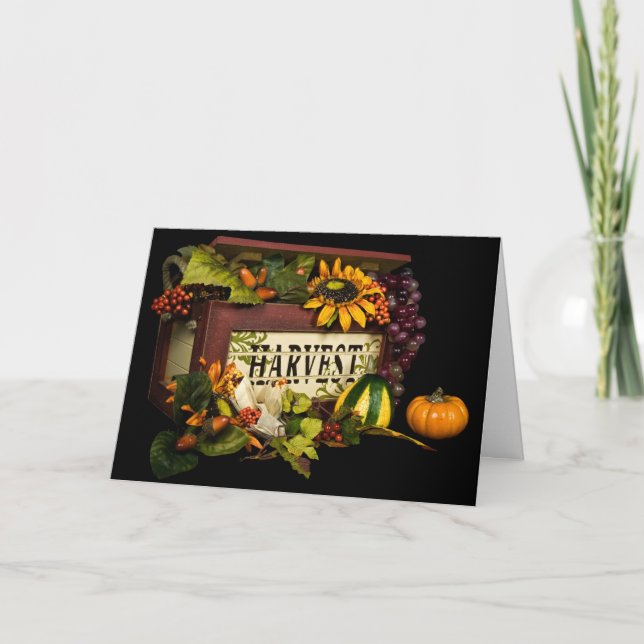 Thanksgiving Harvest Blessing Holiday Card (Front)