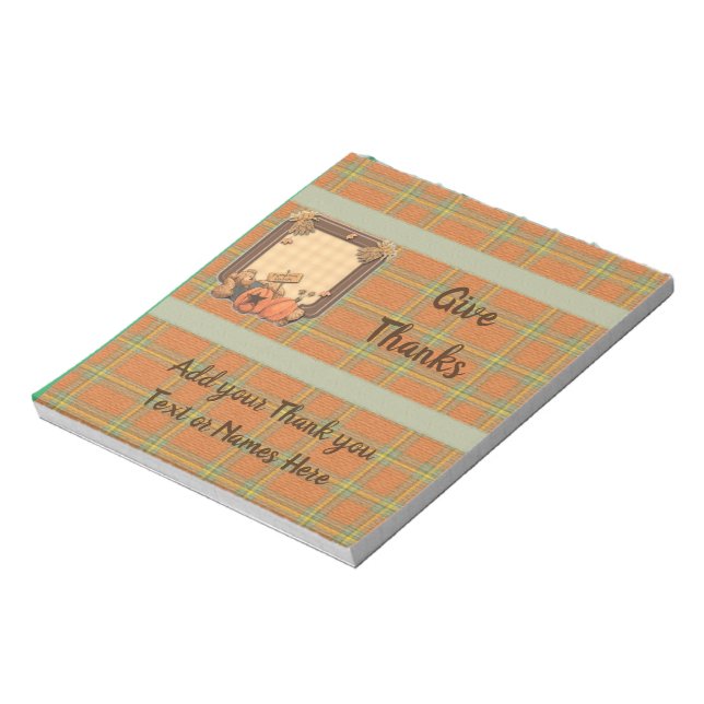Thanksgiving Harvest Candy Bar Wrappers Favours Notepad (Rotated)
