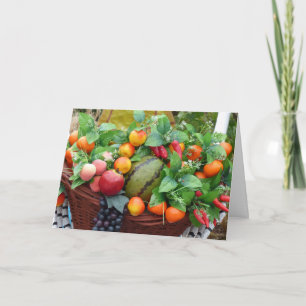 Thanksgiving Harvest Fruit Basket Card