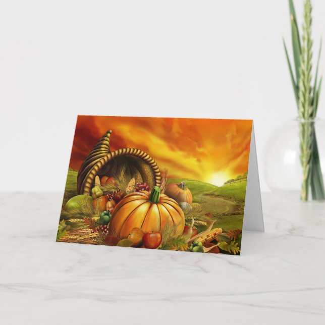 Thanksgiving Harvest Holiday Card (Front)