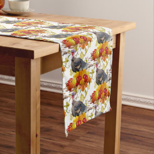 Thanksgiving Harvest Pumpkin and Turkey  Short Table Runner