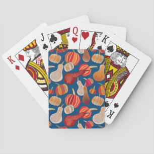 Thanksgiving Harvest: Pumpkin Vintage Art Playing Cards