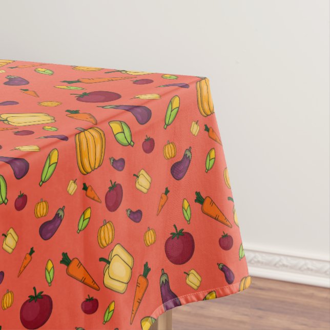 Thanksgiving harvest vegetable family orange  tablecloth (In Situ)
