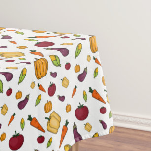 Thanksgiving harvest vegetable family tablecloth