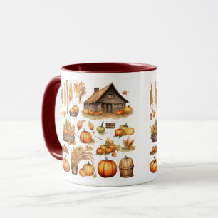 Thanksgiving Harvest Village Combo Mug