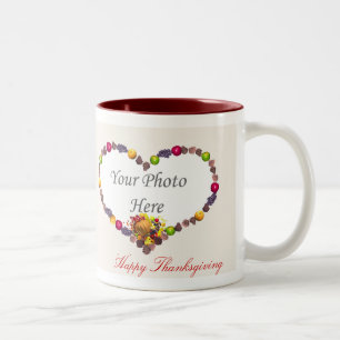Thanksgiving Heart 2-Photo Frame Two-Tone Coffee Mug