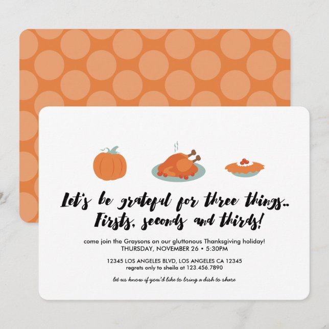 Thanksgiving Helpings Dinner Invitation (Front/Back)