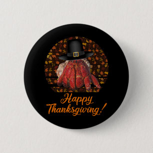 Thanksgiving Hermit Crab 6 Cm Round Badge