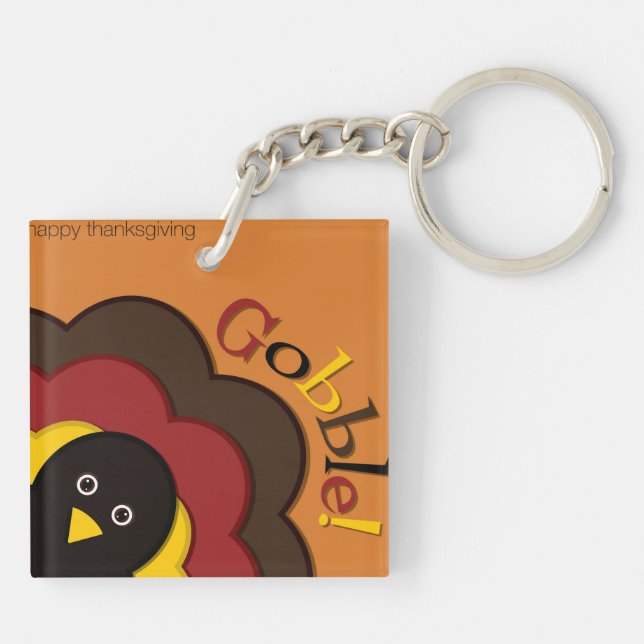 Thanksgiving hiding turkey key ring (Back)