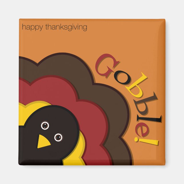 Thanksgiving hiding turkey magnet (Front)