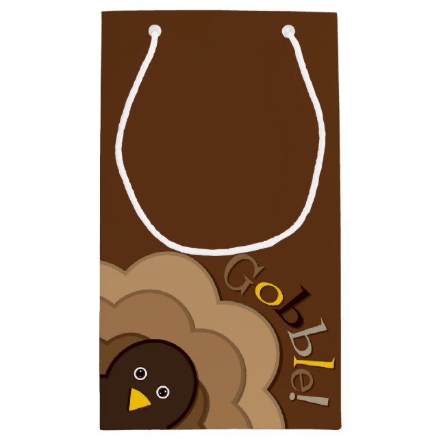 Thanksgiving hiding turkey small gift bag (Back)