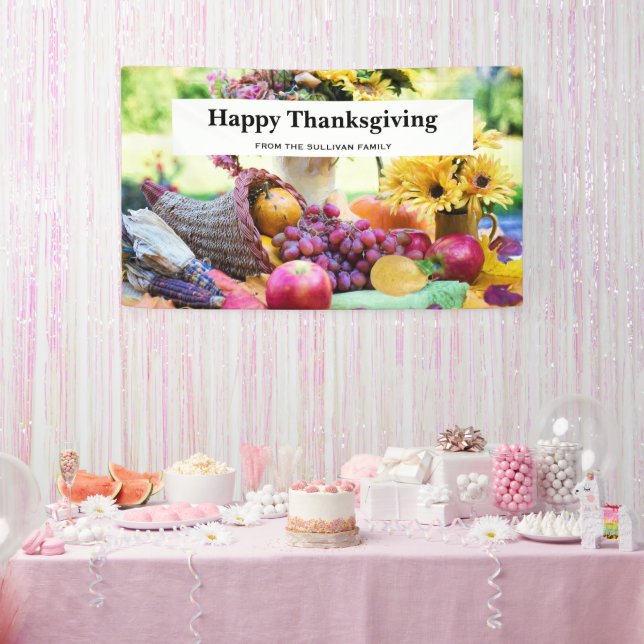 Thanksgiving Holiday Autumn Harvest Table Banner (Party)