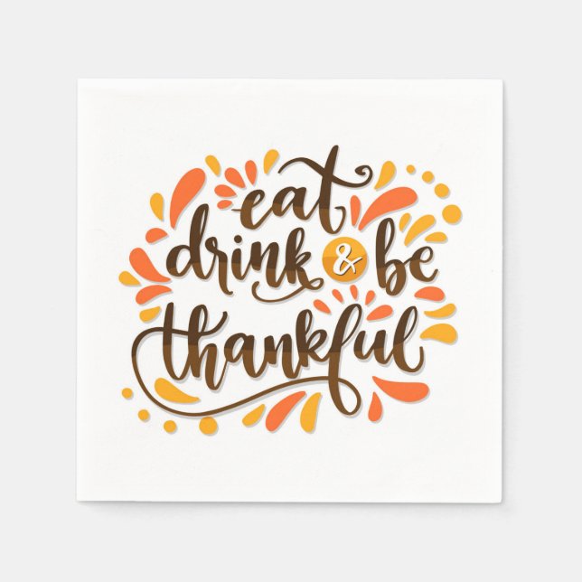 Thanksgiving Holiday Paper Napkins (Front)