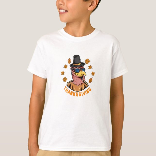 Thanksgiving Holiday Turkey Wearing Sunglasses  T-Shirt (Front)