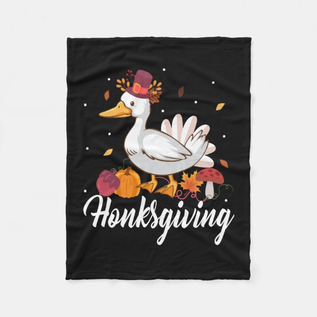 Thanksgiving Honksgiving Fleece Blanket (Front)