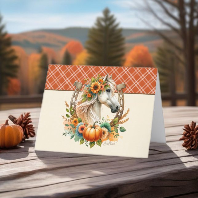 Thanksgiving Horse  Holiday Card (Enjoy this Beautiful Thanksgiving Horse design! Personalize with your favorite message!)