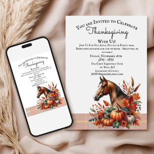 Thanksgiving Horse  Invitation