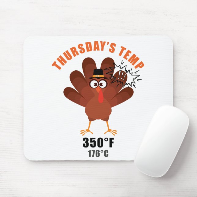 Thanksgiving Humor Funny Turkey Joke Mouse Mat (With Mouse)