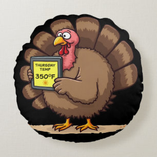 Thanksgiving Humor Funny Turkey Joke Round Cushion