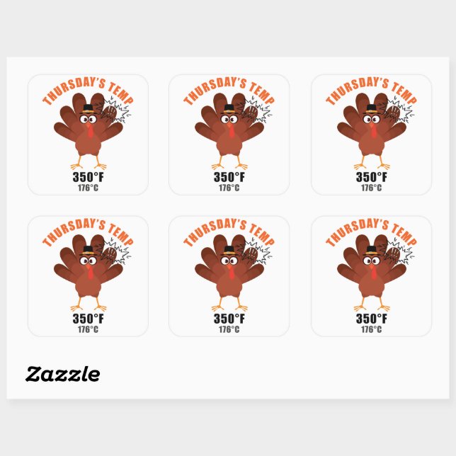 Thanksgiving Humor Funny Turkey Joke Square Sticker (Sheet)