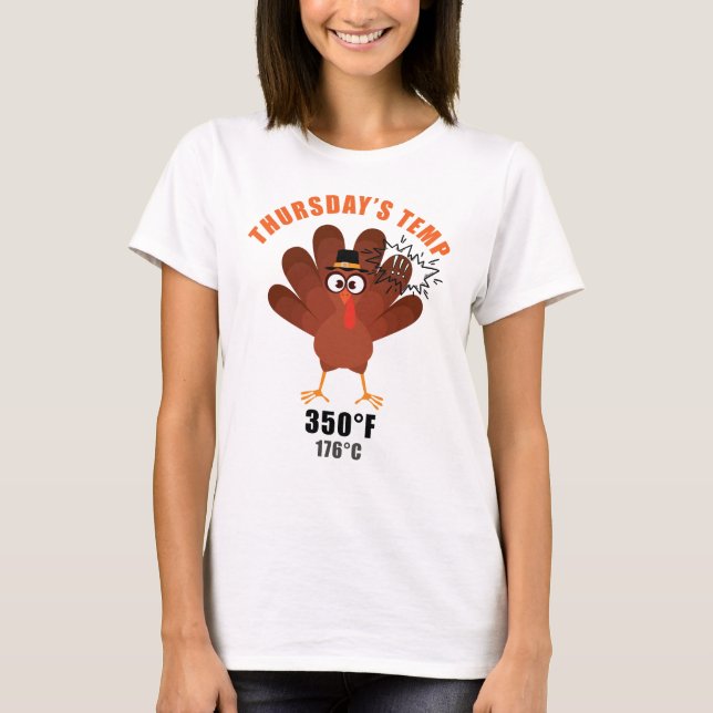 Thanksgiving Humor Funny Turkey Joke T-Shirt (Front)