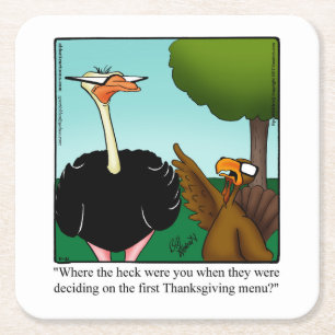 Thanksgiving Humour Bar Coasters