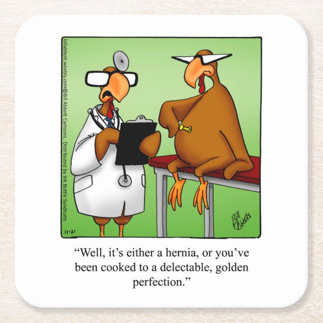 Thanksgiving Humour Bar Coasters (Front)