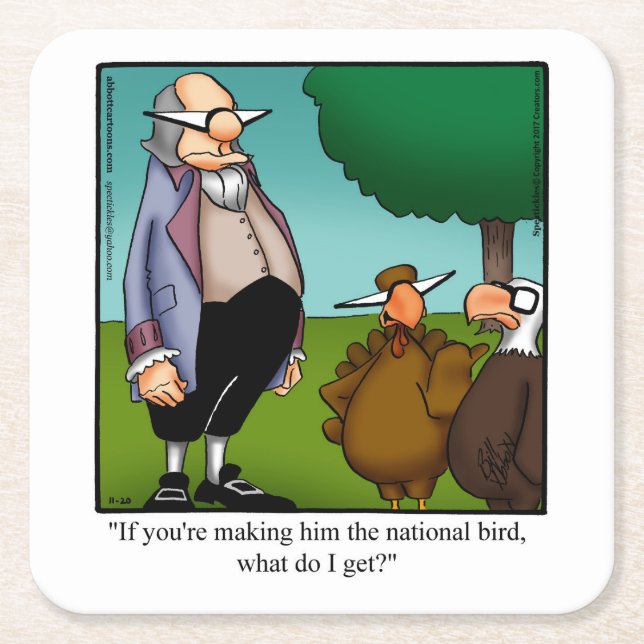 Thanksgiving Humour Bar Coasters (Front)