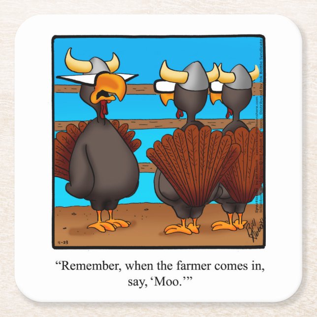 Thanksgiving Humour Bar Coasters (Front)