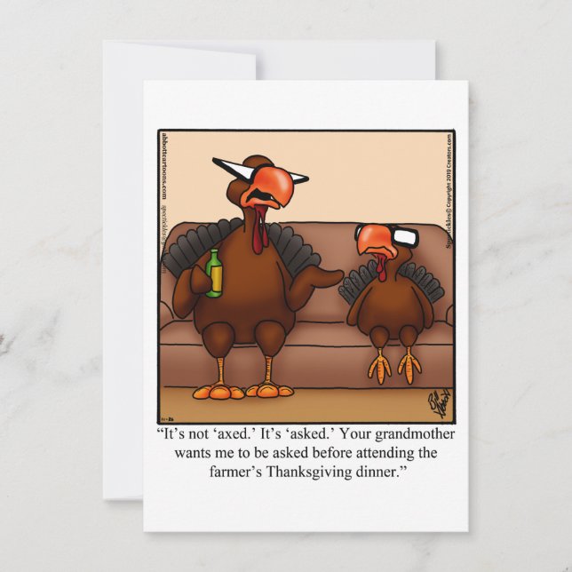 Thanksgiving Humour Dinner Invitations (Front)