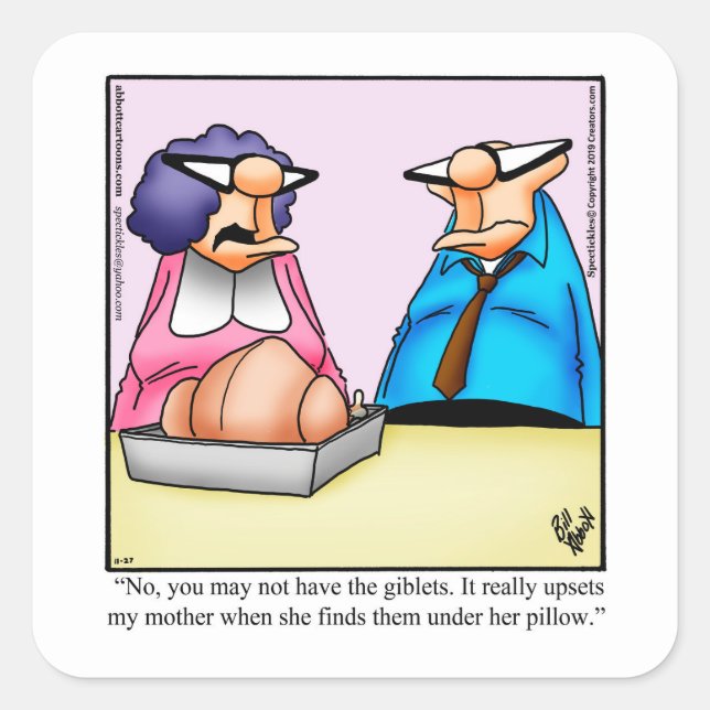 Thanksgiving Humour Holiday Stickers (Front)