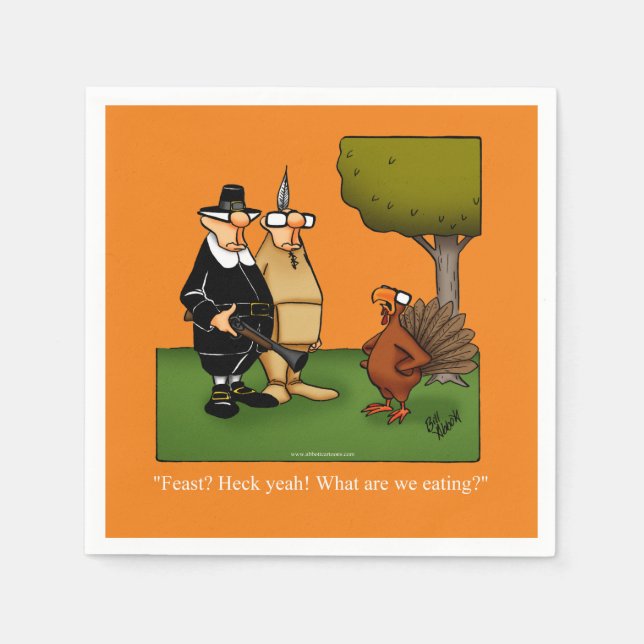 Thanksgiving Humour Paper Cocktail Napkins (Front)