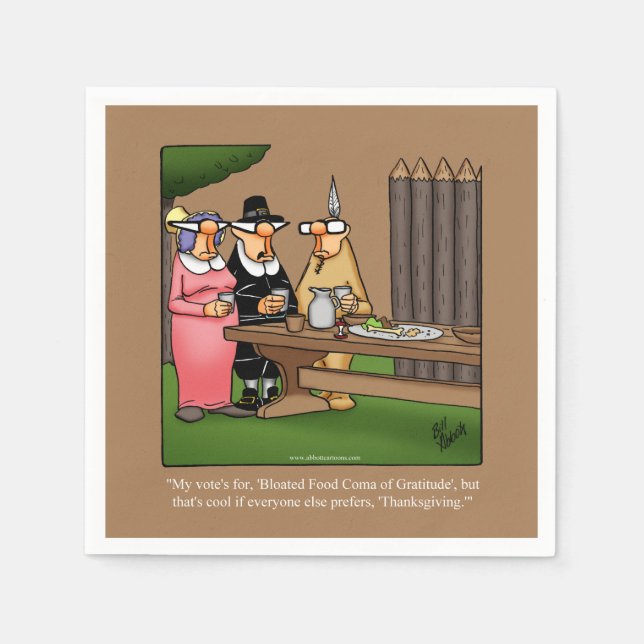 Thanksgiving Humour Paper Napkins (Front)