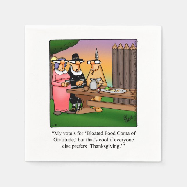Thanksgiving Humour Paper Napkins (Front)