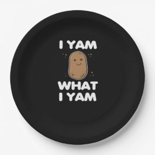 Thanksgiving I Yam What I Yam Funny Fall Classic Paper Plate