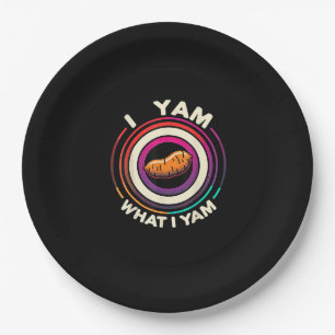 Thanksgiving - I Yam What I Yam Paper Plate