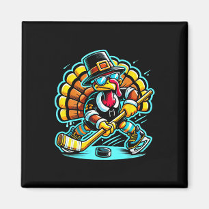 Thanksgiving Ice Hockey Turkey Day Fall Magnet