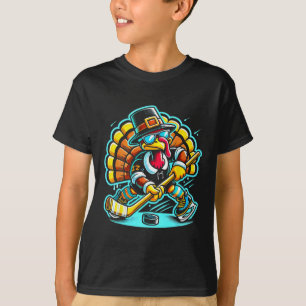 Thanksgiving Ice Hockey Turkey Day Fall T-Shirt