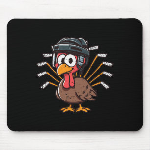 Thanksgiving Ice Hockey Turkey Day Sport Men Boys Mouse Mat