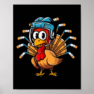 Thanksgiving Ice Hockey Turkey Day Sport Toddler B Poster