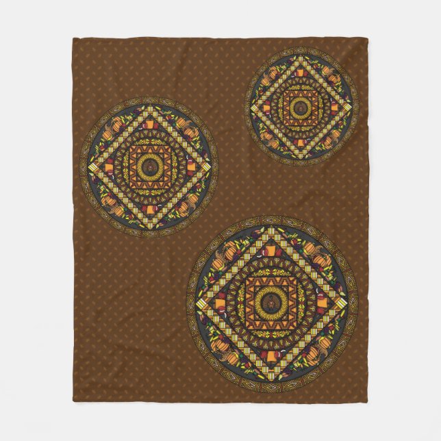 Thanksgiving Icons Fleece Blanket (Front)