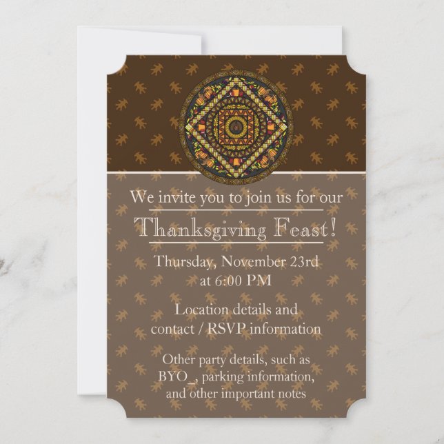 Thanksgiving Icons Party Invitation (Front)