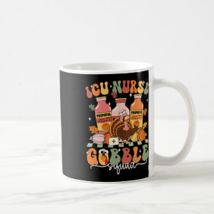 Thanksgiving Icu Nurse Gobble Squad Fall Scrub Top Coffee Mug