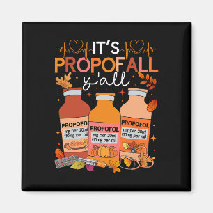 Thanksgiving Icu Nurse Propofol Fall Scrub Top Wom Magnet