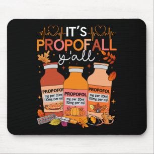 Thanksgiving Icu Nurse Propofol Fall Scrub Top Wom Mouse Mat